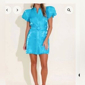 Chic Turquoise Mini Dress